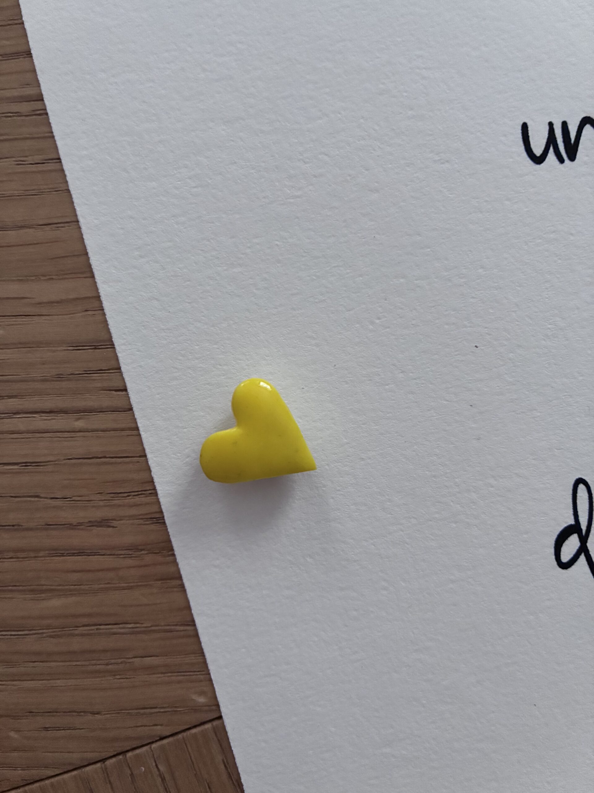 Mini Aimant "Coeur" - "jaune citron"