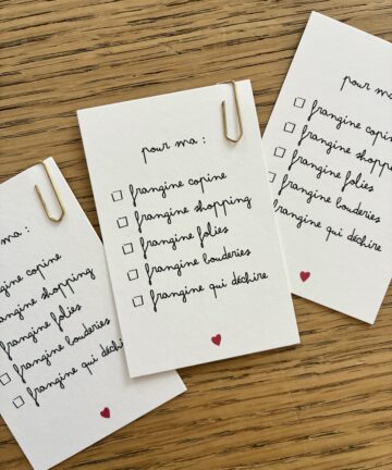 Mini carte "Pour ma frangine"
