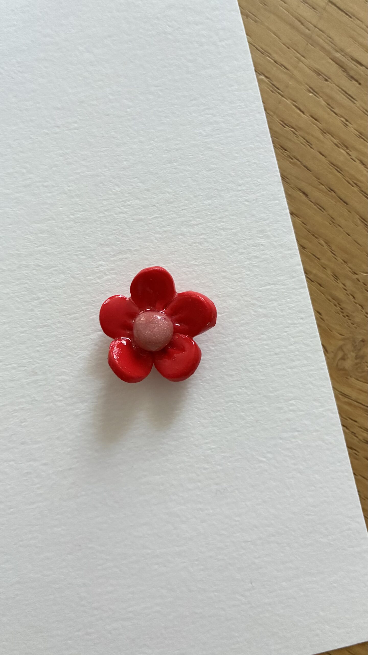 Aimant "Fleurette" - "Rouge coeur vieux rose